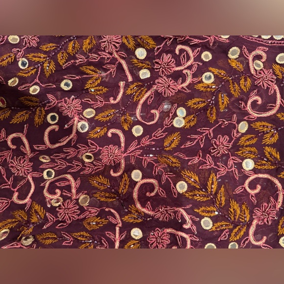 ❤️ NEW ARTISANAL RARE HAND EMBROIDERED BEAUTIFUL SILK SHEER TOP. Size: L - Picture 7 of 11